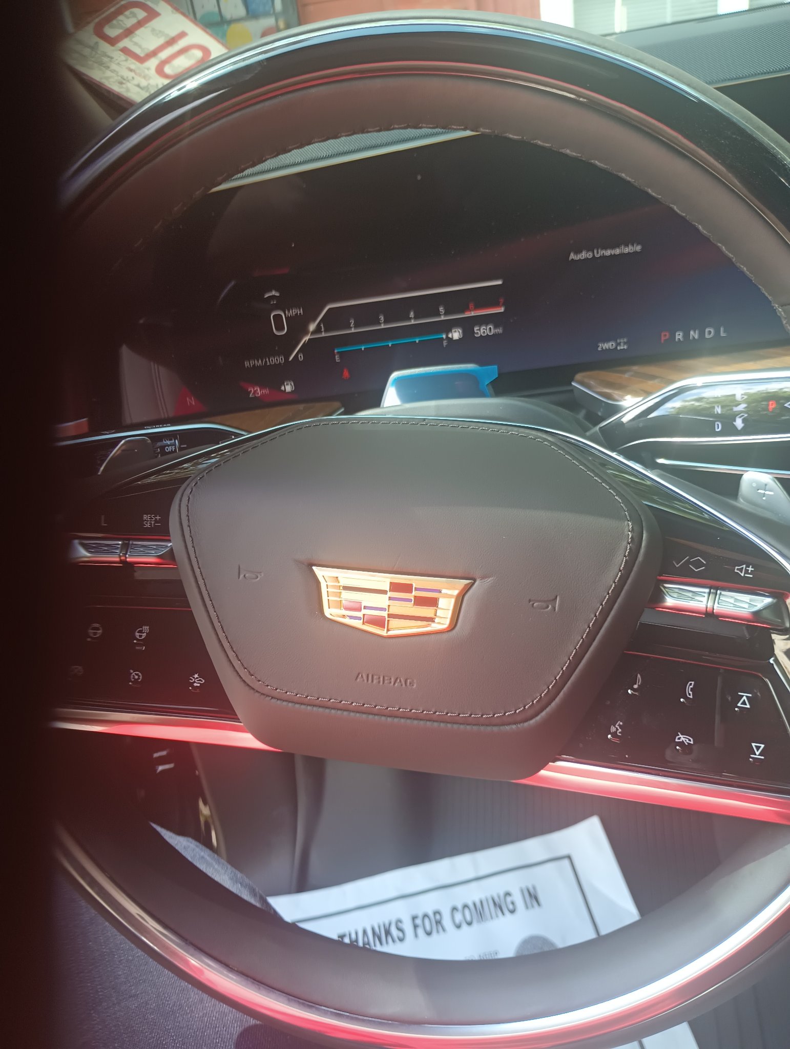ChromeKarats gold plating work — Cadillac CT5 — Gold Crest on Steering Wheel